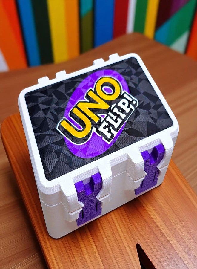 Sentosa Plastic UNO Flip Card Game Storage Box with Detachable Tray, Snap-On Locks (Single Deck Storage Box Only), Multicolor - Image 1